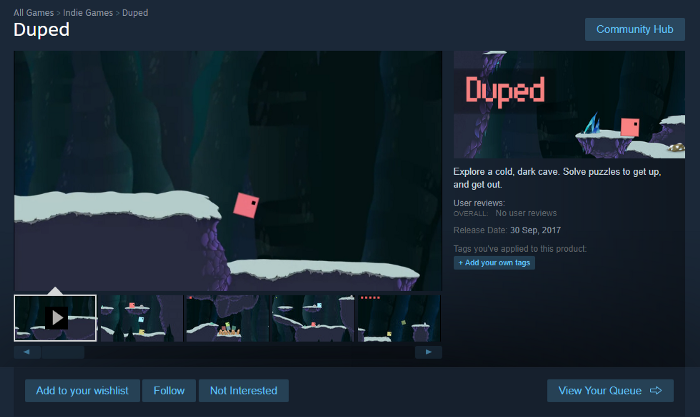 Duped's steam page