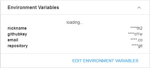 Environment variables configuration