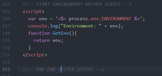 The environment code in the web wrapper