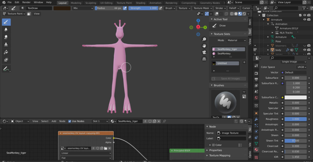 Screenshot of Blender.