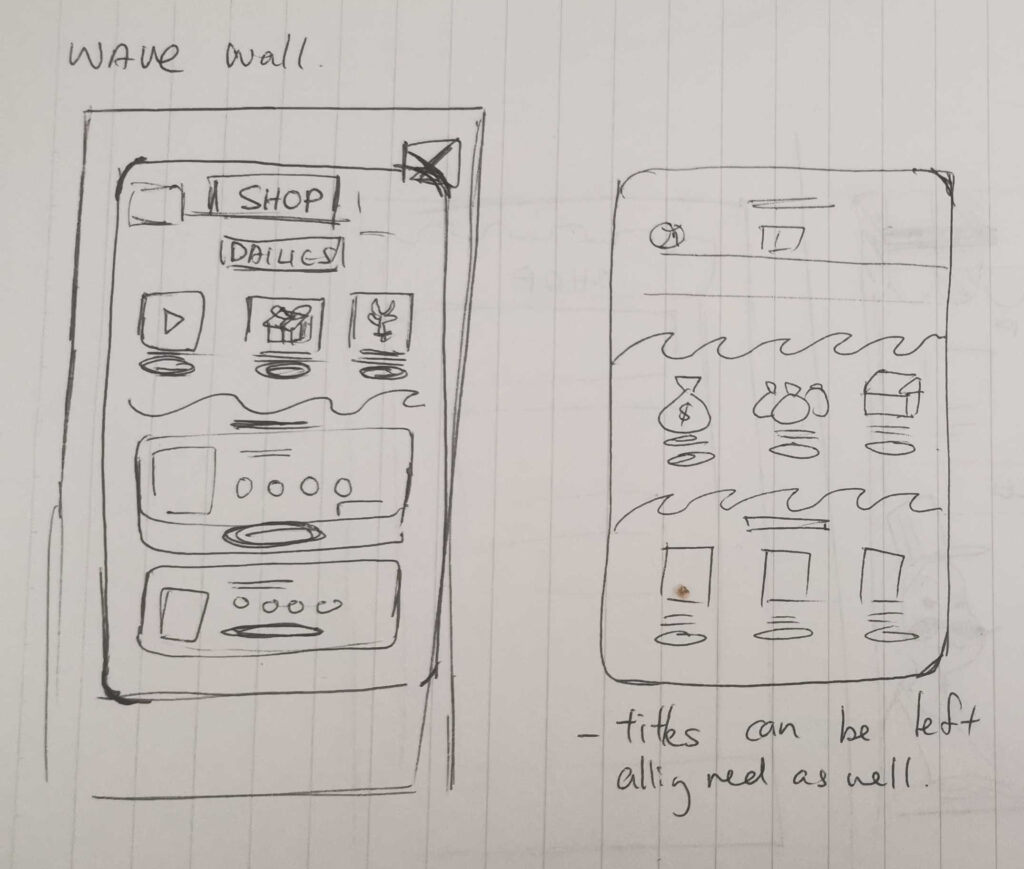 Initial sketches of the interface