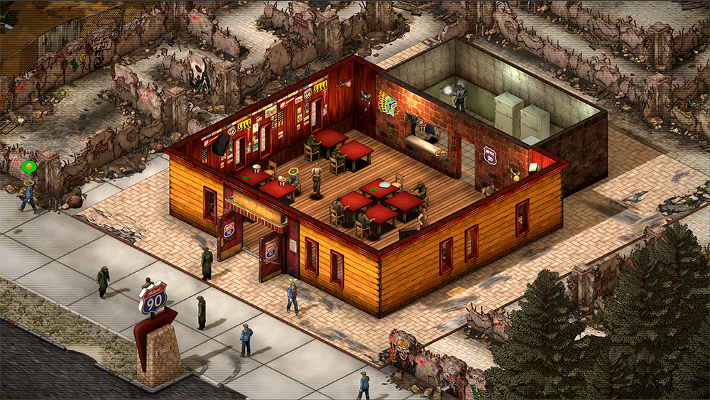 A screenshot of a diner in Midwest 90.
