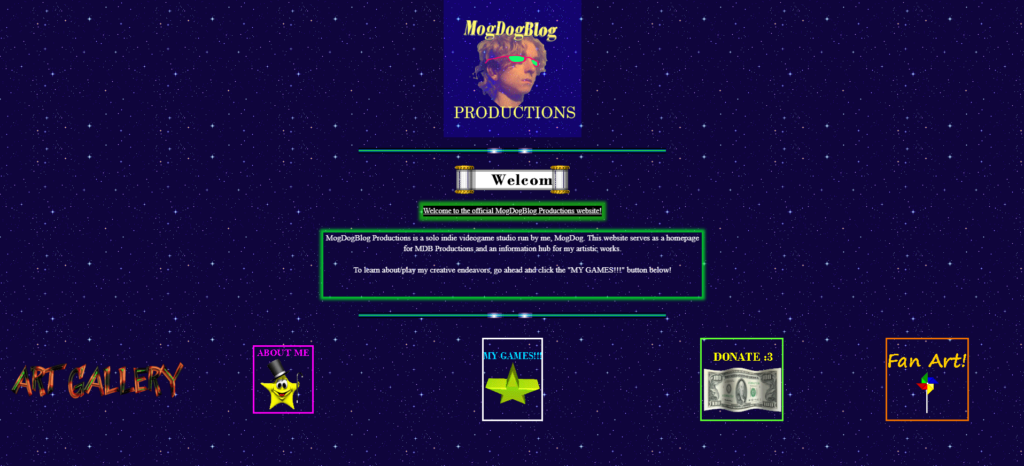 A screenshot of Ethan's website, which is referenced in Nubby's Number Factory.