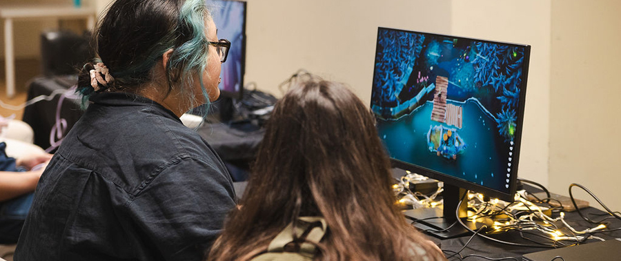 Some folks playing Apricity, by Trickbyte Games.