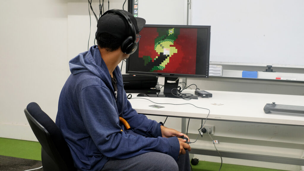 Someone playing Nonolith.