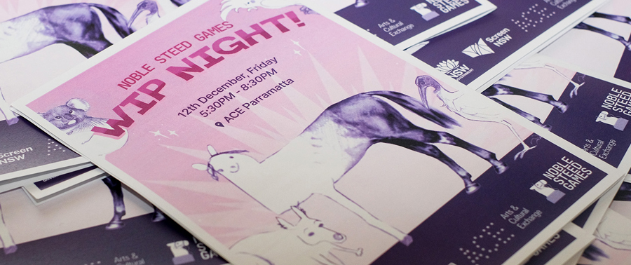 A photo of the WIP Night brochures.