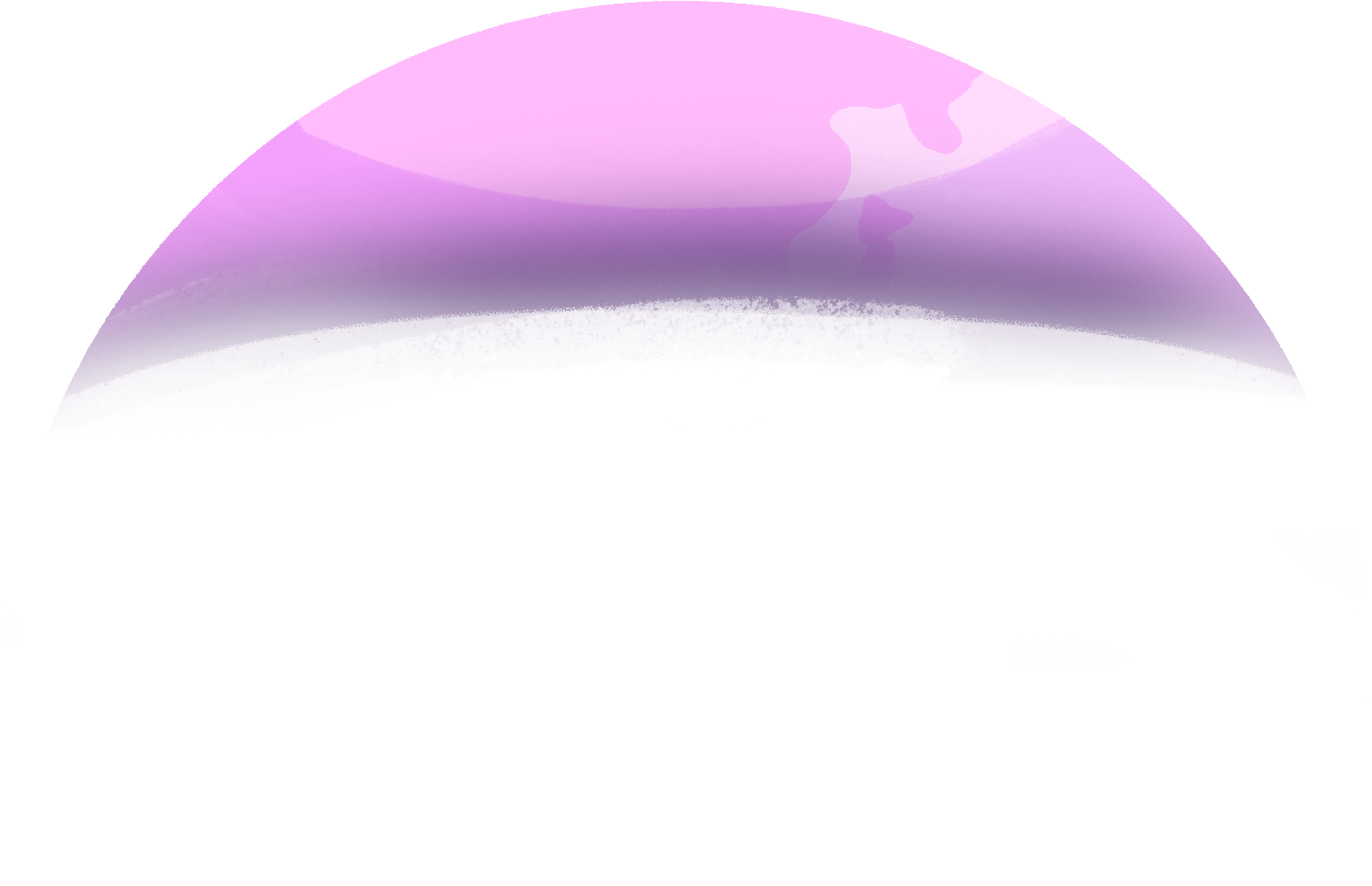 A pink illustration of earth.